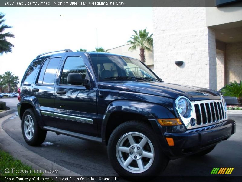 Midnight Blue Pearl / Medium Slate Gray 2007 Jeep Liberty Limited