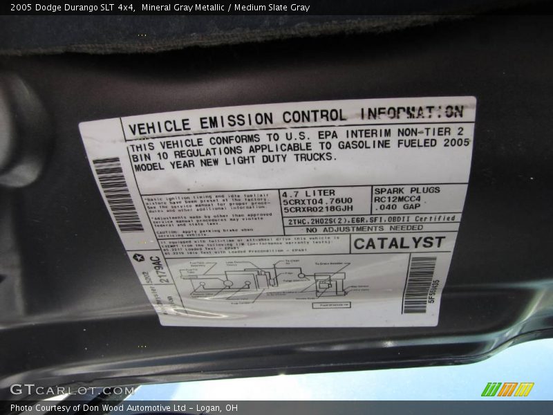 Mineral Gray Metallic / Medium Slate Gray 2005 Dodge Durango SLT 4x4