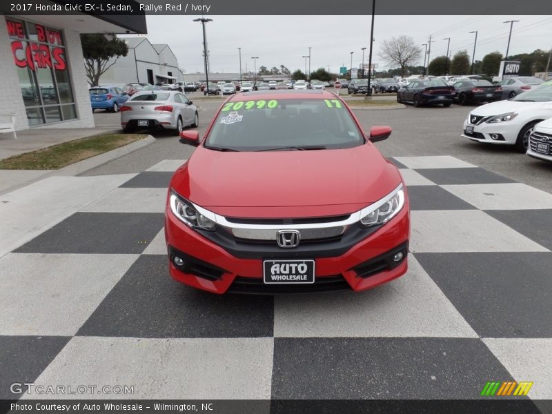 Rallye Red / Ivory 2017 Honda Civic EX-L Sedan