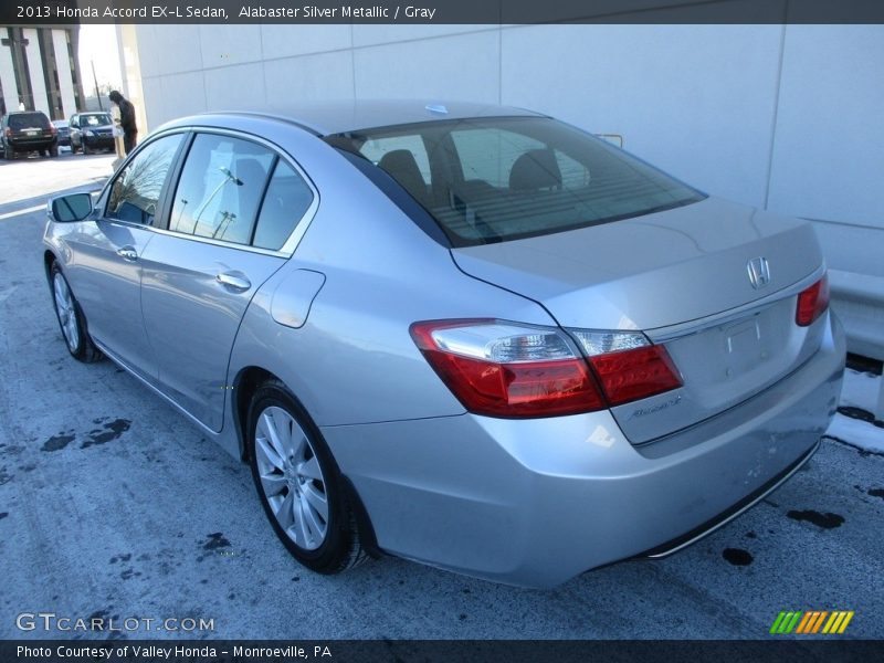Alabaster Silver Metallic / Gray 2013 Honda Accord EX-L Sedan