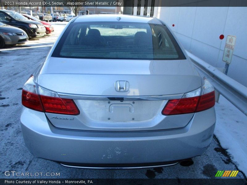 Alabaster Silver Metallic / Gray 2013 Honda Accord EX-L Sedan