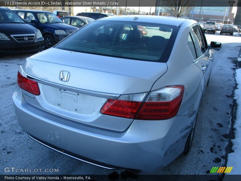 Alabaster Silver Metallic / Gray 2013 Honda Accord EX-L Sedan