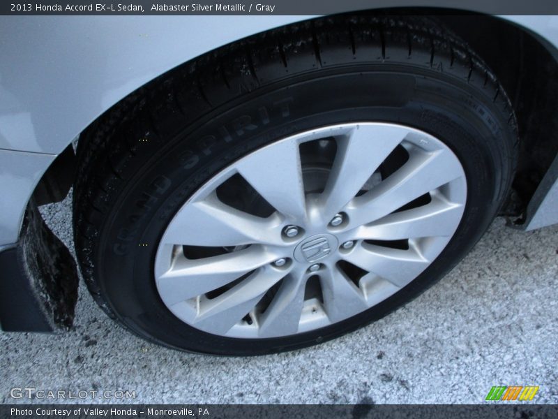Alabaster Silver Metallic / Gray 2013 Honda Accord EX-L Sedan