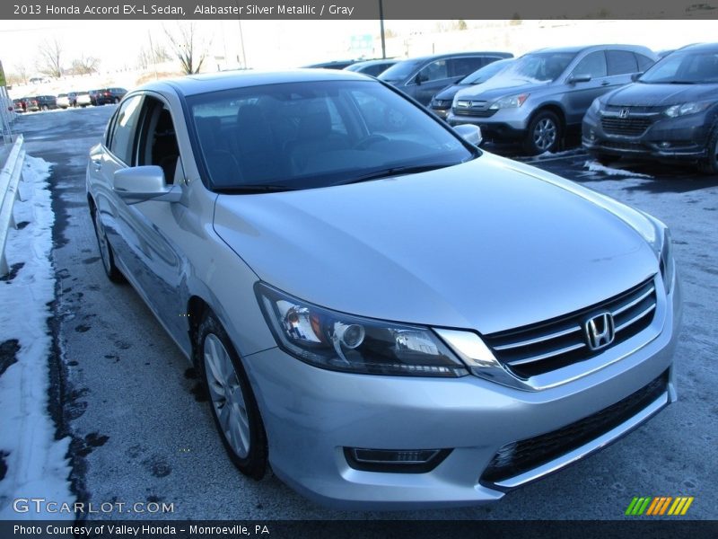 Alabaster Silver Metallic / Gray 2013 Honda Accord EX-L Sedan