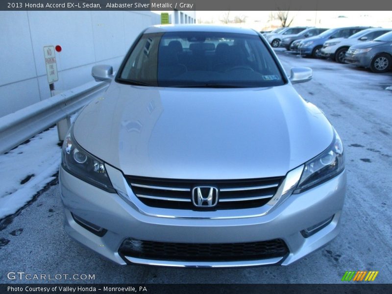 Alabaster Silver Metallic / Gray 2013 Honda Accord EX-L Sedan