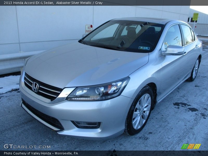 Alabaster Silver Metallic / Gray 2013 Honda Accord EX-L Sedan