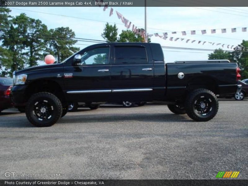 Brilliant Black / Khaki 2007 Dodge Ram 2500 Laramie Mega Cab 4x4