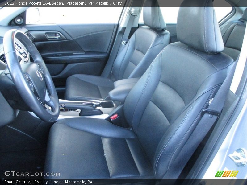 Alabaster Silver Metallic / Gray 2013 Honda Accord EX-L Sedan