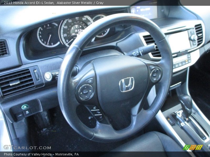 Alabaster Silver Metallic / Gray 2013 Honda Accord EX-L Sedan