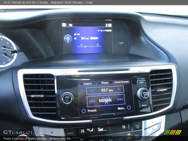 Alabaster Silver Metallic / Gray 2013 Honda Accord EX-L Sedan