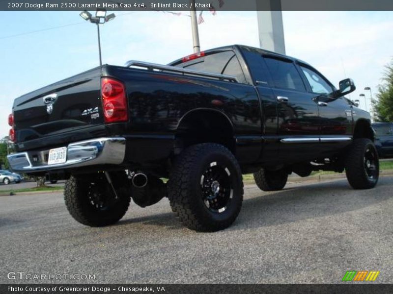 Brilliant Black / Khaki 2007 Dodge Ram 2500 Laramie Mega Cab 4x4