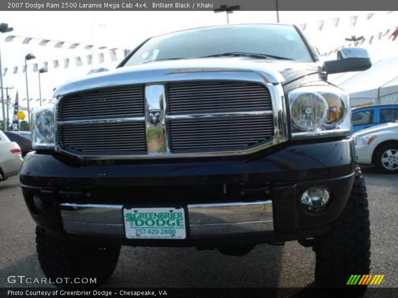 Brilliant Black / Khaki 2007 Dodge Ram 2500 Laramie Mega Cab 4x4