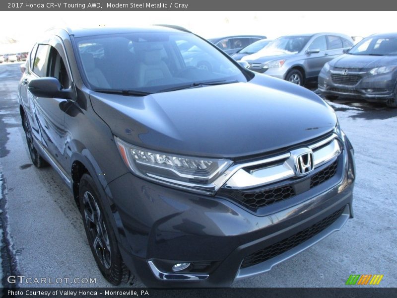 Modern Steel Metallic / Gray 2017 Honda CR-V Touring AWD