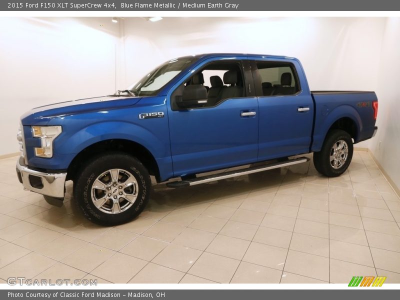 Blue Flame Metallic / Medium Earth Gray 2015 Ford F150 XLT SuperCrew 4x4