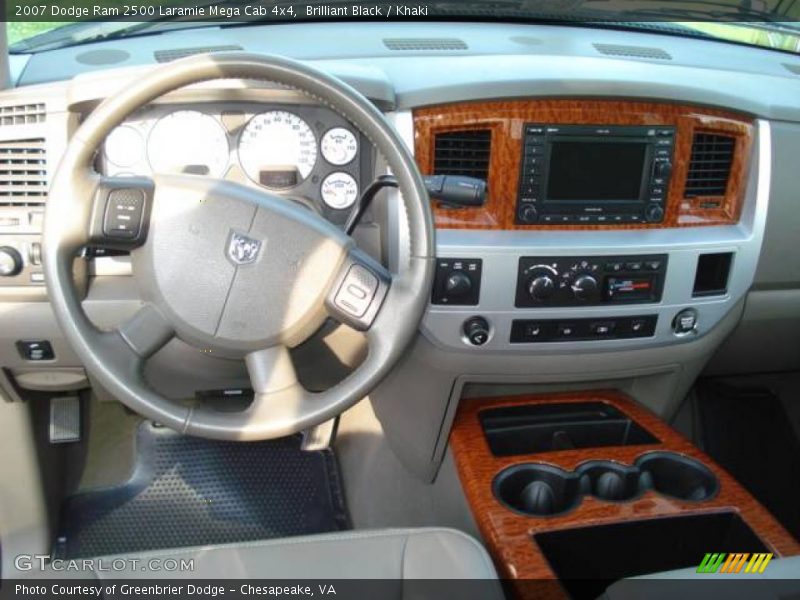 Brilliant Black / Khaki 2007 Dodge Ram 2500 Laramie Mega Cab 4x4