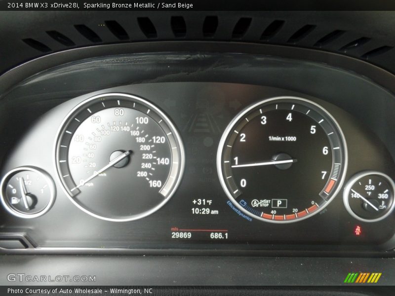 Sparkling Bronze Metallic / Sand Beige 2014 BMW X3 xDrive28i