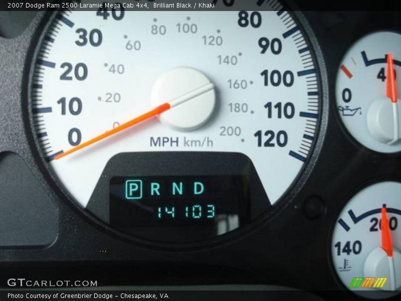 Brilliant Black / Khaki 2007 Dodge Ram 2500 Laramie Mega Cab 4x4