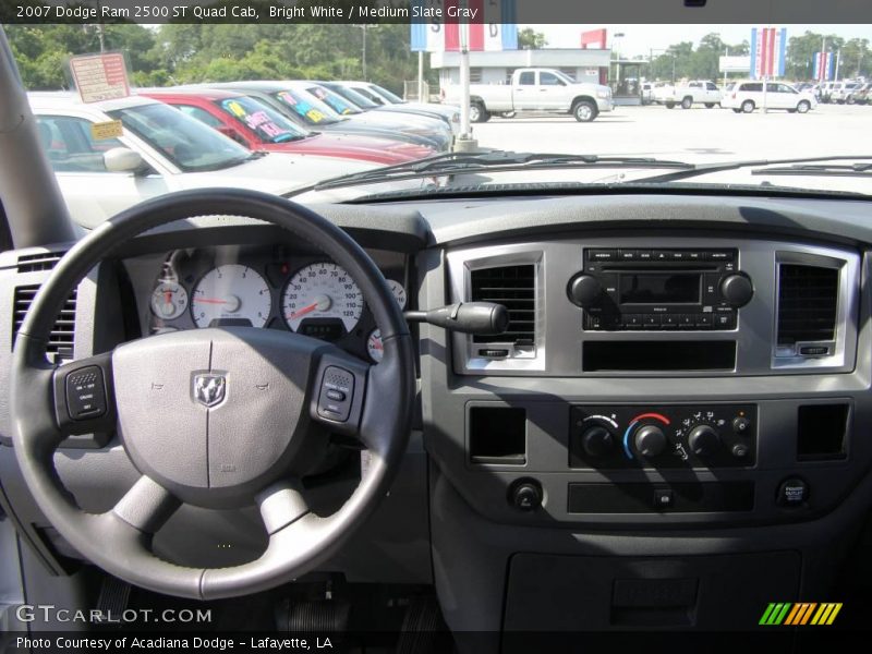 Bright White / Medium Slate Gray 2007 Dodge Ram 2500 ST Quad Cab