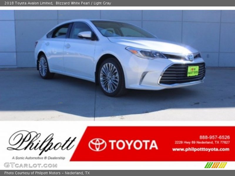 Blizzard White Pearl / Light Gray 2018 Toyota Avalon Limited