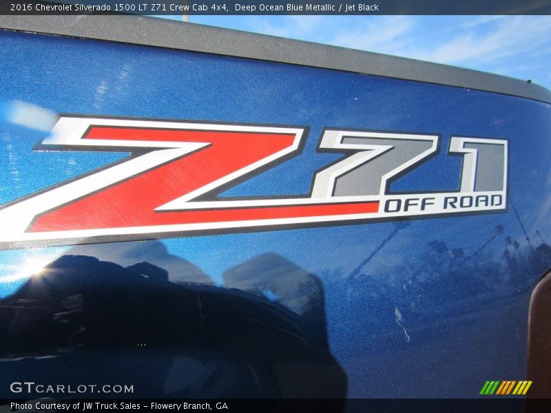 Deep Ocean Blue Metallic / Jet Black 2016 Chevrolet Silverado 1500 LT Z71 Crew Cab 4x4