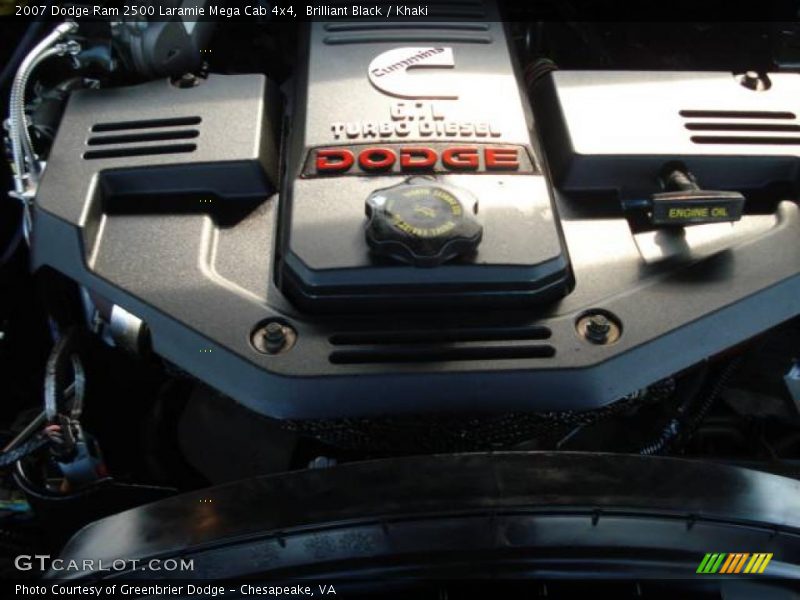 Brilliant Black / Khaki 2007 Dodge Ram 2500 Laramie Mega Cab 4x4