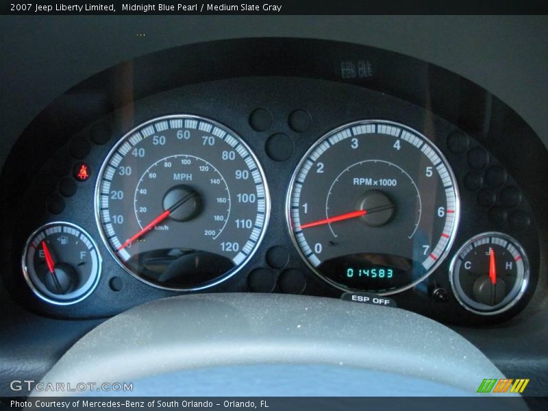 Midnight Blue Pearl / Medium Slate Gray 2007 Jeep Liberty Limited
