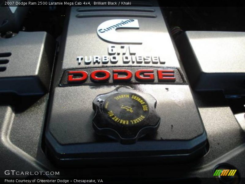 Brilliant Black / Khaki 2007 Dodge Ram 2500 Laramie Mega Cab 4x4