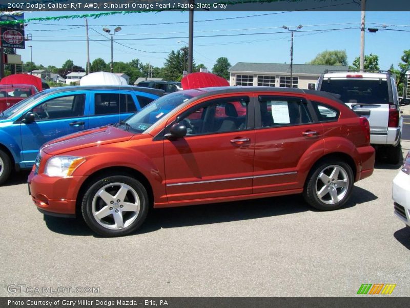 Sunburst Orange Pearl / Pastel Slate Gray 2007 Dodge Caliber R/T AWD