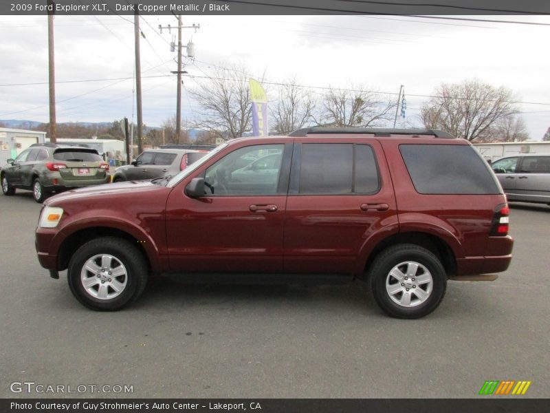 Dark Copper Metallic / Black 2009 Ford Explorer XLT