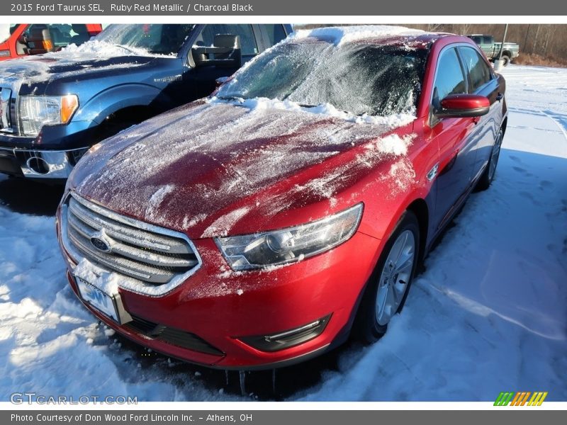 Ruby Red Metallic / Charcoal Black 2015 Ford Taurus SEL