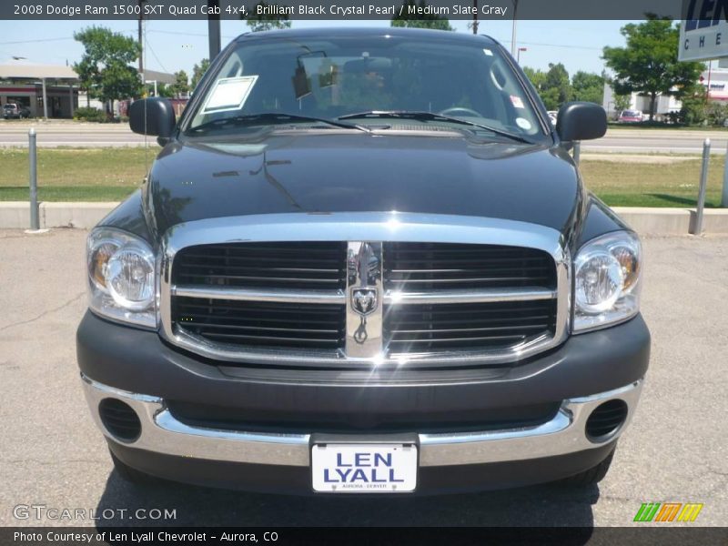 Brilliant Black Crystal Pearl / Medium Slate Gray 2008 Dodge Ram 1500 SXT Quad Cab 4x4