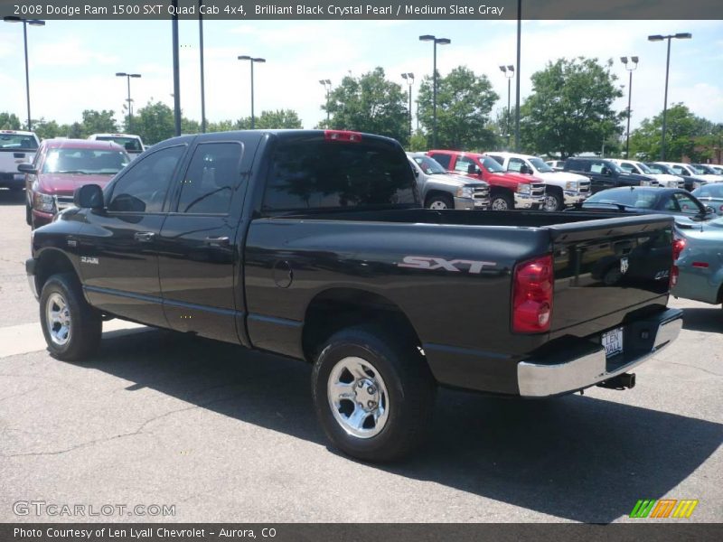 Brilliant Black Crystal Pearl / Medium Slate Gray 2008 Dodge Ram 1500 SXT Quad Cab 4x4