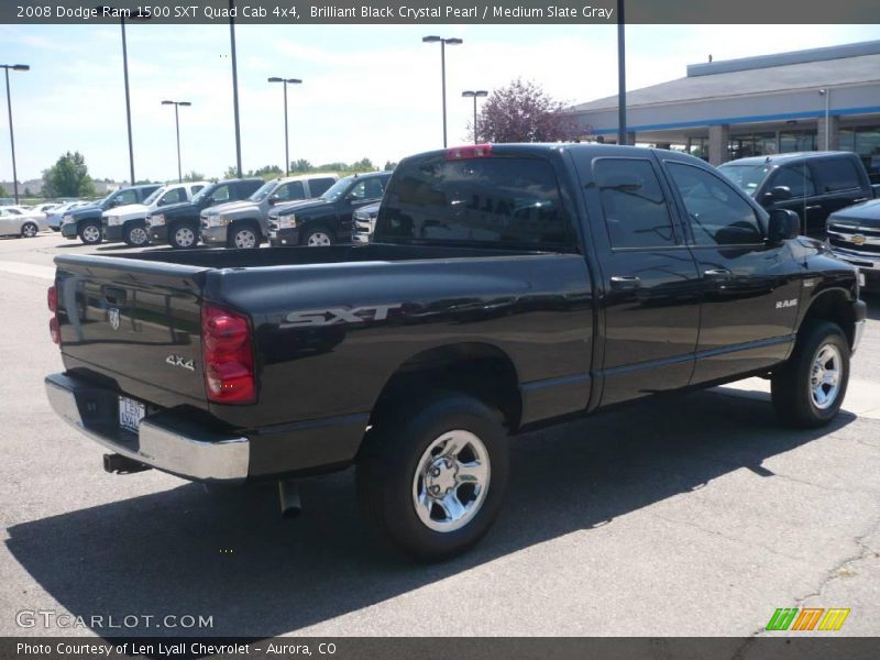 Brilliant Black Crystal Pearl / Medium Slate Gray 2008 Dodge Ram 1500 SXT Quad Cab 4x4