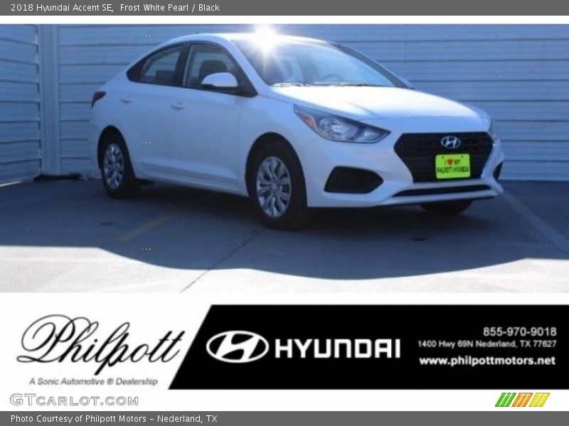 Frost White Pearl / Black 2018 Hyundai Accent SE