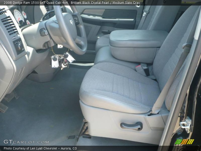 Brilliant Black Crystal Pearl / Medium Slate Gray 2008 Dodge Ram 1500 SXT Quad Cab 4x4