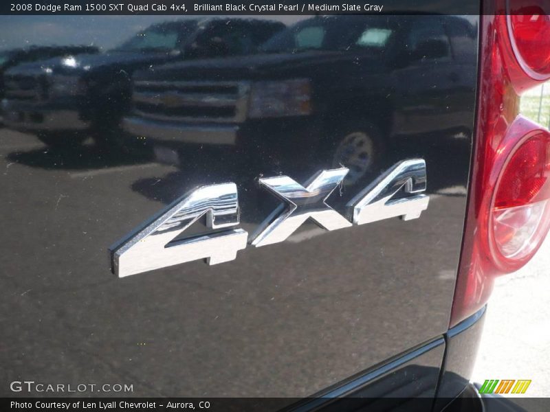 Brilliant Black Crystal Pearl / Medium Slate Gray 2008 Dodge Ram 1500 SXT Quad Cab 4x4