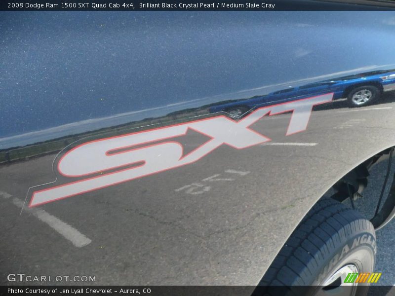 Brilliant Black Crystal Pearl / Medium Slate Gray 2008 Dodge Ram 1500 SXT Quad Cab 4x4
