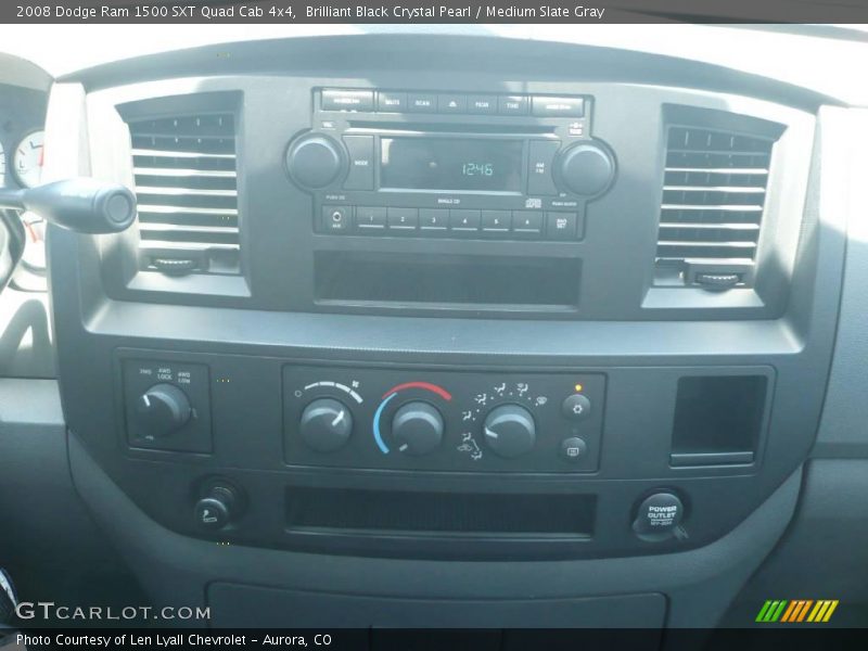 Brilliant Black Crystal Pearl / Medium Slate Gray 2008 Dodge Ram 1500 SXT Quad Cab 4x4