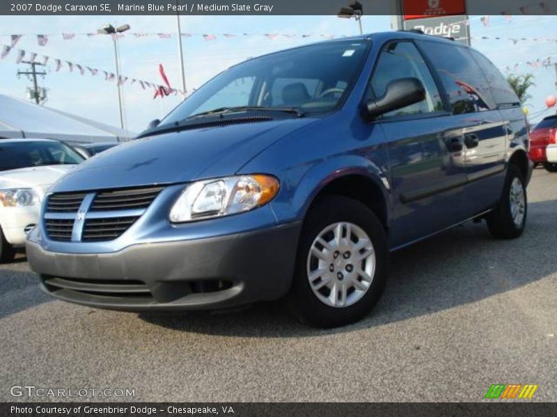 Marine Blue Pearl / Medium Slate Gray 2007 Dodge Caravan SE