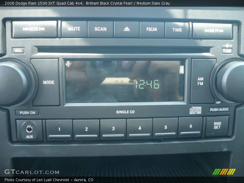 Brilliant Black Crystal Pearl / Medium Slate Gray 2008 Dodge Ram 1500 SXT Quad Cab 4x4