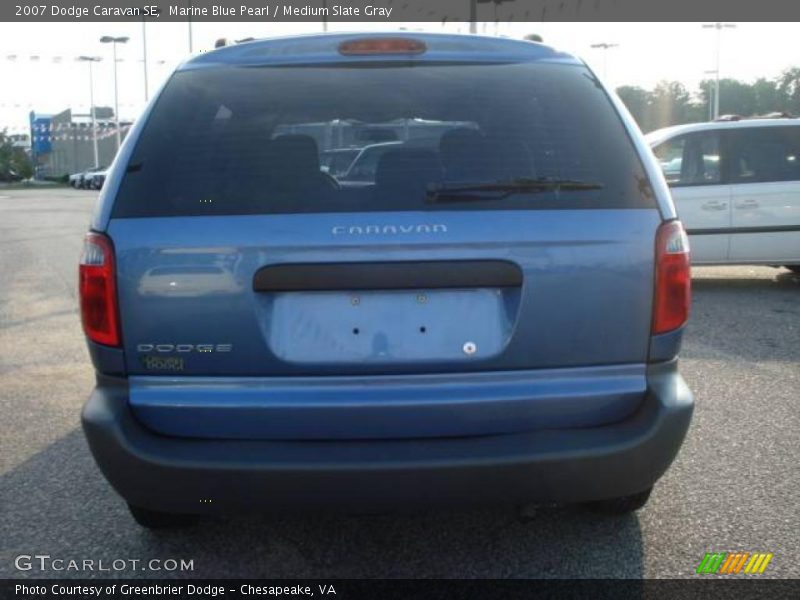 Marine Blue Pearl / Medium Slate Gray 2007 Dodge Caravan SE