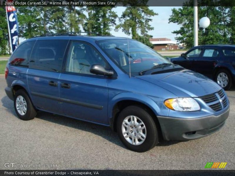 Marine Blue Pearl / Medium Slate Gray 2007 Dodge Caravan SE