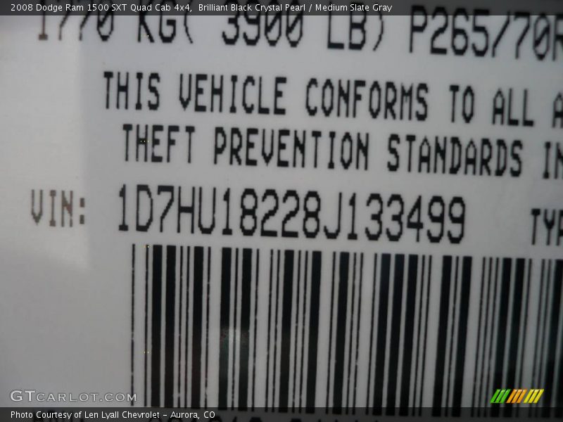 Brilliant Black Crystal Pearl / Medium Slate Gray 2008 Dodge Ram 1500 SXT Quad Cab 4x4