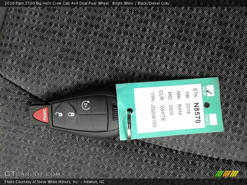 Bright White / Black/Diesel Gray 2018 Ram 3500 Big Horn Crew Cab 4x4 Dual Rear Wheel