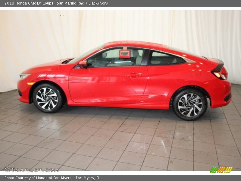 San Marino Red / Black/Ivory 2018 Honda Civic LX Coupe