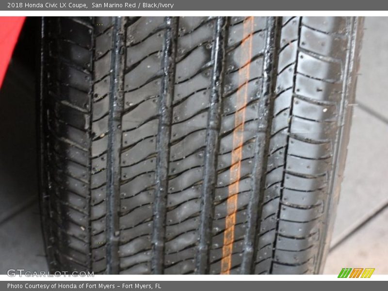San Marino Red / Black/Ivory 2018 Honda Civic LX Coupe