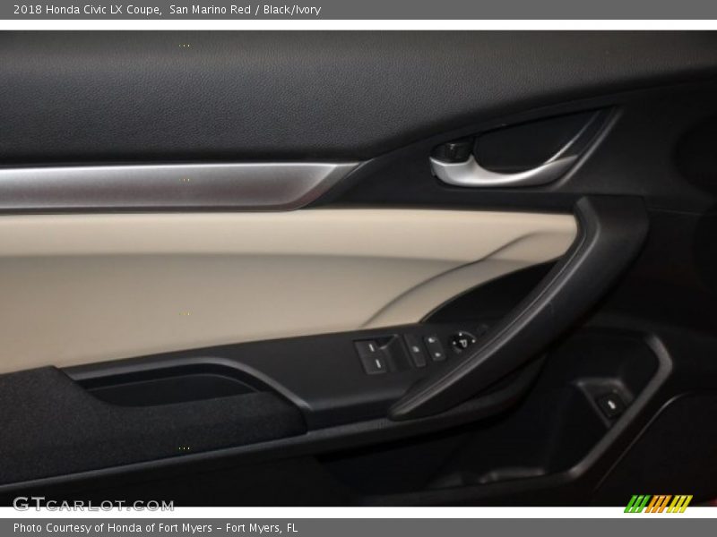 San Marino Red / Black/Ivory 2018 Honda Civic LX Coupe