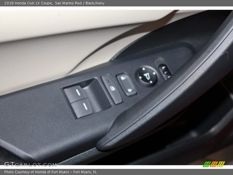 San Marino Red / Black/Ivory 2018 Honda Civic LX Coupe