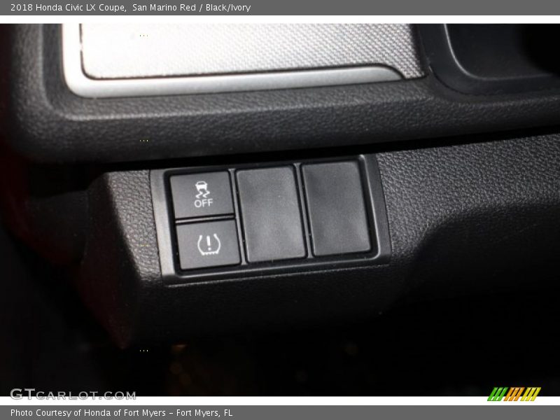 San Marino Red / Black/Ivory 2018 Honda Civic LX Coupe