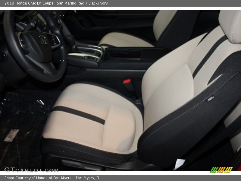 San Marino Red / Black/Ivory 2018 Honda Civic LX Coupe
